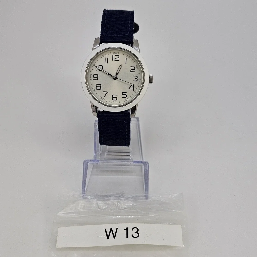 38MM Men's Watch Gray Dial New Navy Blue Canvas‎ Bands New Battery